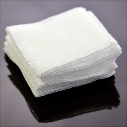 Close up of towels folded on a table